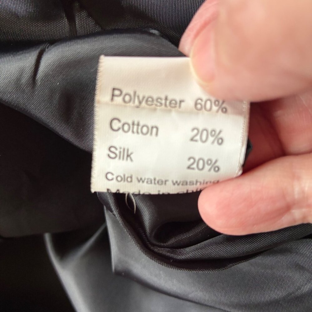 Unique Black Ruffle Trim Satin Top with Rosette Buttons – Med - Evening, Goth - Picture 6 of 13